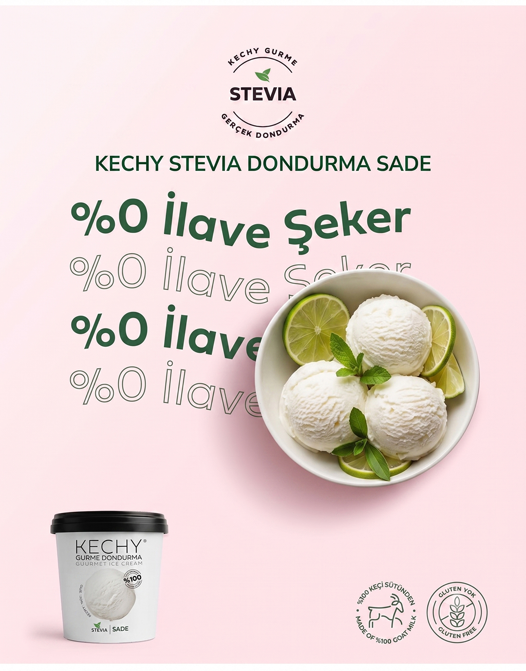 KECHY Stevia Dondurma Sade
